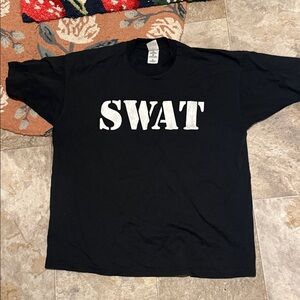 Vintage Fruit of the Loom SWAT Black Cotton T-Shirt